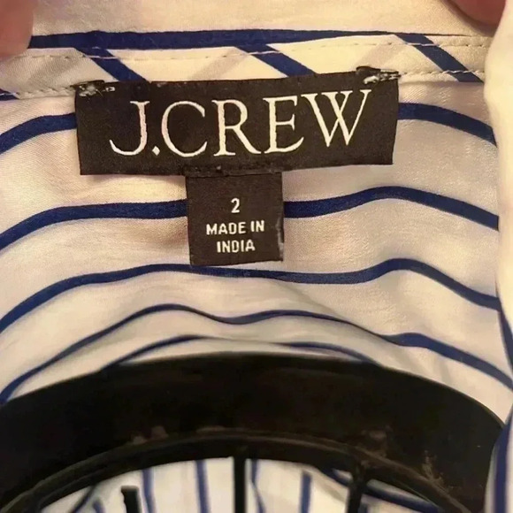 J Crew Sheer popover top in crepe de chine-Sz 2 - Picture 4 of 6